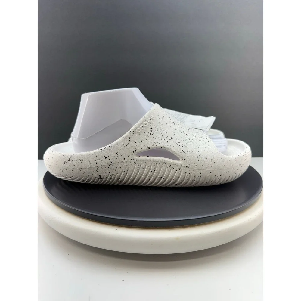 Crocs Mellow Recovery Speckle Slides Mens Size 7 White Slip On Comfort Sandals - Picture 5 of 12